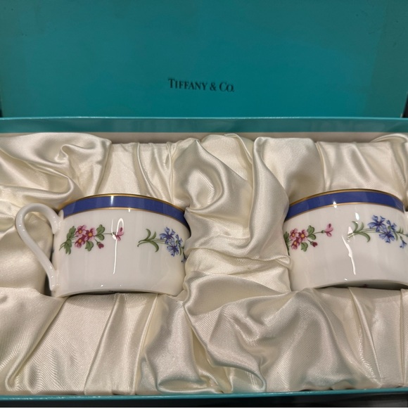 Tiffany & Co. Other - Tiffany & Co. White Mugs with Blue and Floral Design